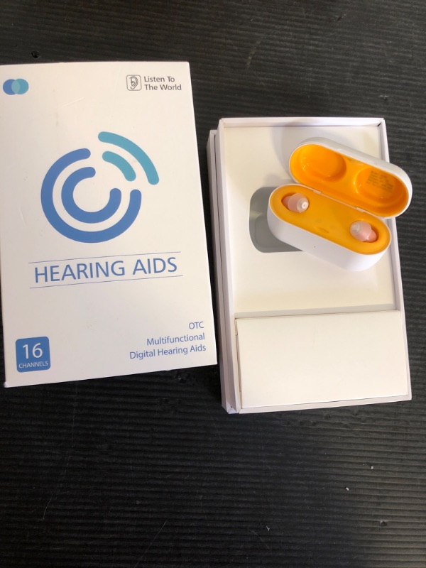 Photo 1 of Hearing Aids for Seniors, Rechargeable Digital Hearing Aids for Seniors, Noise Cancelling Hearing Aids with 16-Channel Sound Processing, Invisible Hearing Aids (1, skin)
