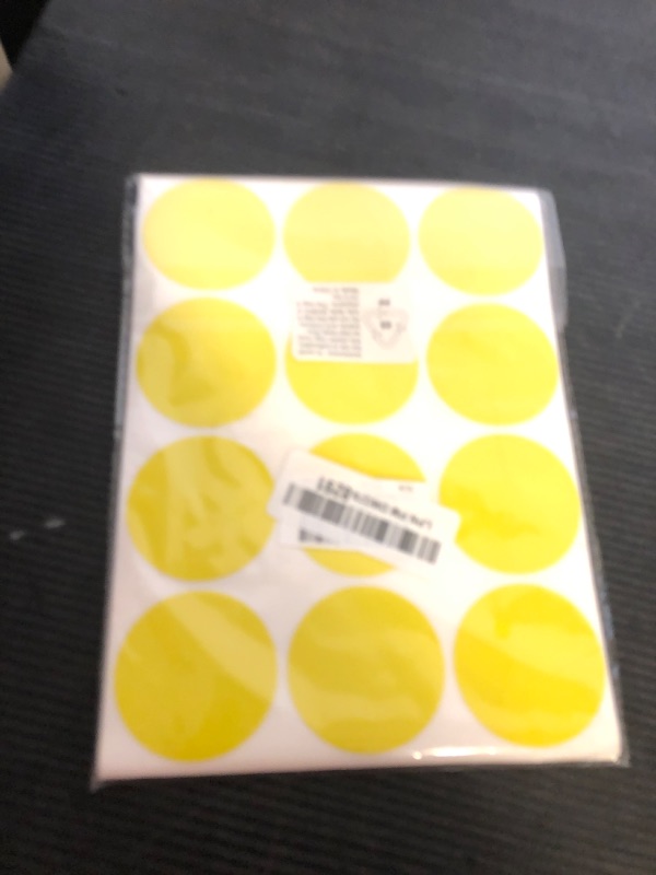 Photo 1 of Yeachlaing 2" Round Large Colored Removable Stickers Labels - Yellow,Pack of 300