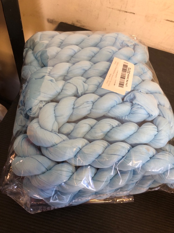 Photo 1 of DeZerlor Baby Blue Cheesecloth Table Runner 12 Pack Boho Light Blue Cheese Cloth Table Runners Spring 120 Inches Long Gauze Summer Table Decorations for Wedding Bridal Baby Boy Shower Birthday Party