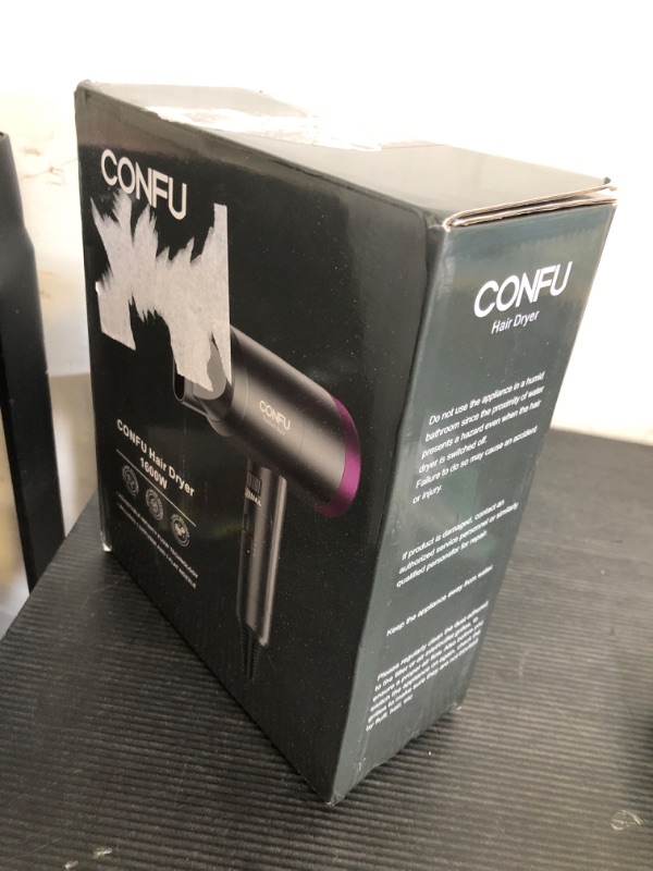 Photo 1 of Hair Dryer with Diffuser, CONFU Blow Dryer for Curly Hair for Women Men, 21000PRM Travel Hair Dryer, Portable Lightweight Fast Drying Negative Ion Hairdryer for Home & Travel