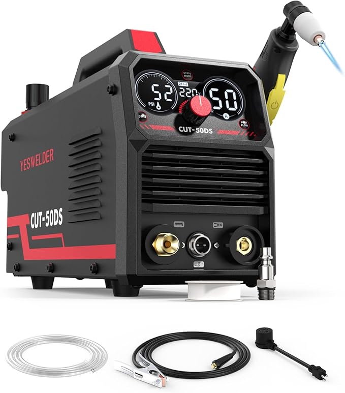 Photo 1 of YESWELDER CUT-50DS Plasma Cutter, 50Amp Air Power Large Digital Display 110/220V Dual Voltage IGBT Inverter Plasma Cutting Machine