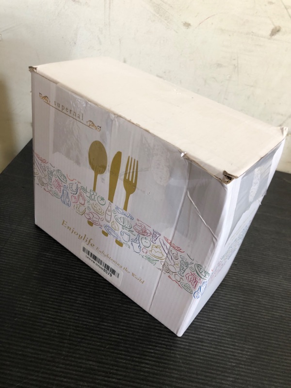 Photo 1 of Supernal Gold Plastic Silverware,Heavy Duty Plastic Forks and Spoons,Gold Disposable Silverware Sets  for Party,Birthday,Wedding