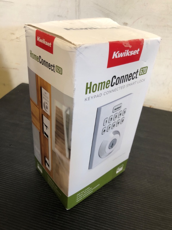 Photo 1 of Kwikset Home Connect 620 Smart Lock Deadbolt with Z-Wave Technology, Works with Ring Alarm, Samsung Smartthings and More, Z-Wave Hub Required, Contemporary Design in Polished Chrome