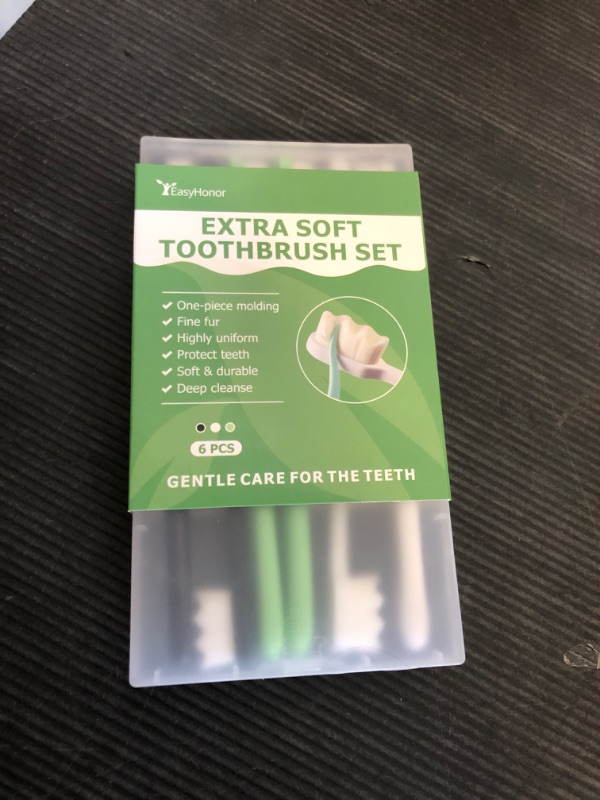 Photo 1 of EasyHonor Extra Toothbrush for Sensitive Gums, Micro Fur Manual Toothbrush with 20000 Soft Floss Bristle for Pregnant Women, Elderly, Braces and Gum Recessions, Protect Fragile Gums (6 Pack)
