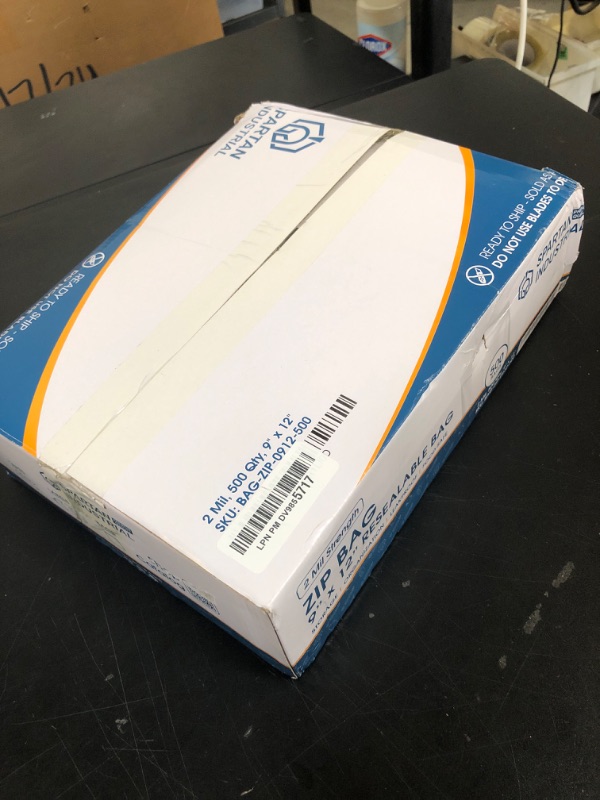 Photo 1 of Spartan Industrial - 9” X 12” (500 Count) 2 Mil Clear Reclosable Zip Plastic Poly Bags with Resealable Lock Seal Zipper