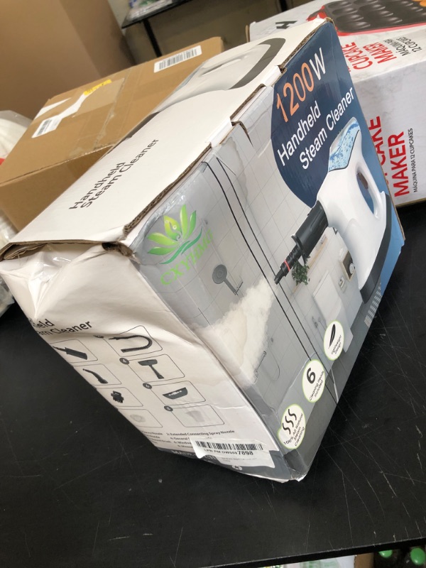 Photo 1 of Handheld Steam Cleaner for Home, Immediate Heat Hand Held Steam Cleaner, with Visualized Large Water Tank & 9 PCS Accessories & Safety Lock, for Cleaning Couch,Floor,Window,Car (White Black)