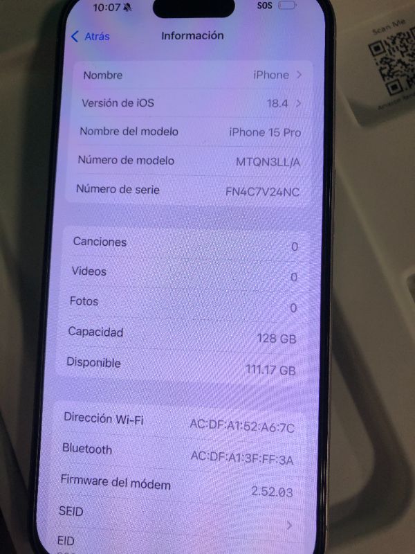 Photo 1 of Apple iPhone 15 Pro, US Version, 128GB, White Titanium - Unlocked (Renewed Premium)