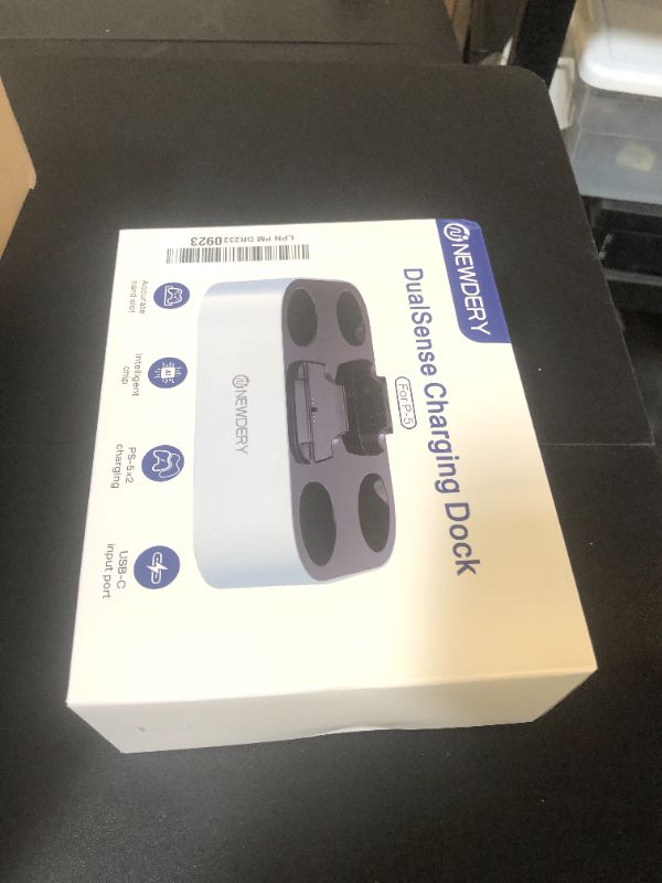Photo 1 of NEWDERY PS5 Controller Charger Station Compatible with Dualsense Edge Controller, Fast Charging Dock Stand with Cable, Dual Controller Charging Station for PlayStation 5 & DualSense Edge Controller