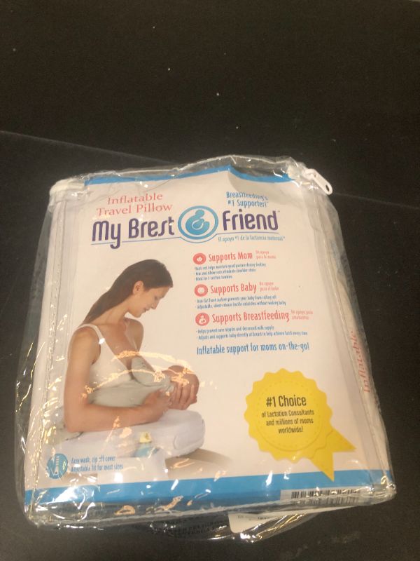 Photo 1 of My Brest Friend Inflatable Travel Nursing Pillow for Breastfeeding, Bottlefeeding & Posture Support with Slipcover, Horizon