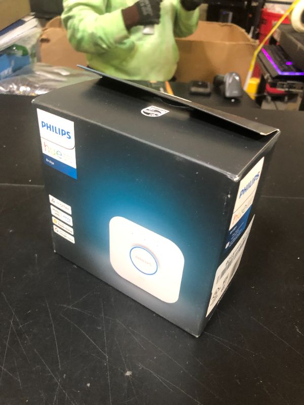 Photo 1 of Philips Hue Bridge - Unlock the Full Potential of Hue - Multi-Room and Out-of-Home Control - Create Automations and Zones - Secure, Stable Connection Won't Strain Your Wi-Fi - Works with Voice, Matter
