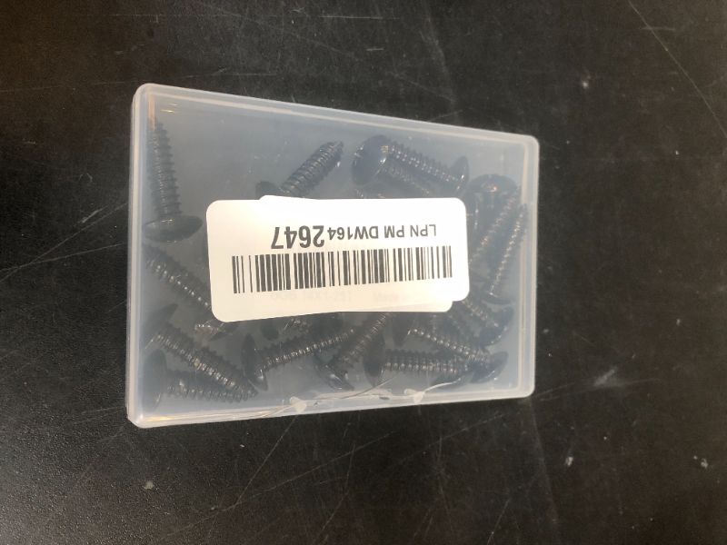 Photo 1 of #14 x 1 Truss Head Wood Screws Sheet Metal Screw, Self Tapping, 18-8 Stainless Steel 304 Black Finish, 25 PCS