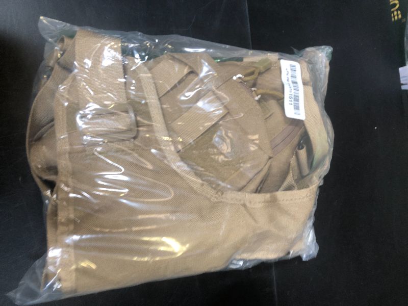 Photo 1 of Tactical Dog Backpack Harness for Large Breed Original Design Metal Buckle Vest with Side Bags Pouches for Service Working Training (Khaki (with 2 Pouches), XL)
