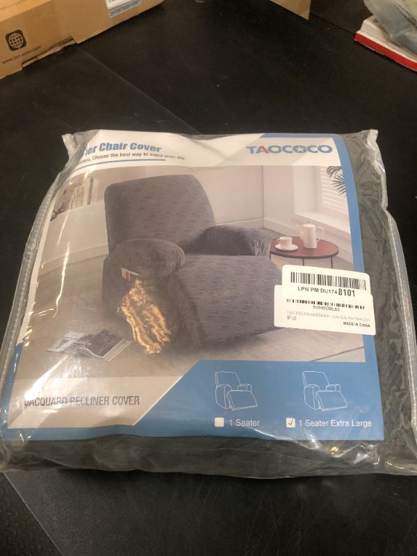 Photo 1 of TAOCOCO Oversized Recliner Cover Stretch Recliner Chair Covers, Jacquard Reclining Chair Cover, Furniture Protector Sofa Slipcovers Couch Covers with Elastic Bottom for Kids, Pets (Dark Grey)