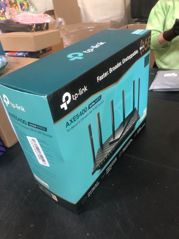 Photo 1 of TP-Link AXE5400 Tri-Band WiFi 6E Router (Archer AXE75)- Gigabit Wireless Internet Router, ax Router for Gaming, VPN Router, OneMesh, WPA3, Black