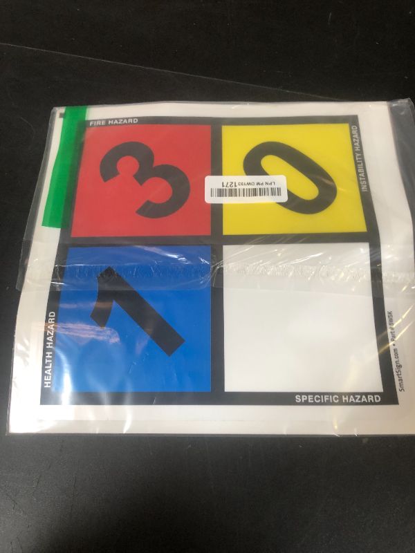 Photo 1 of SmartSign NFPA 704 - Ratings (1,3,0) Label | 13.8" Tall (Tip-to-Tip) Diamond Laminated Vinyl, Pack of 5