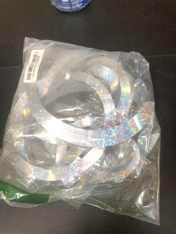 Photo 1 of Hausse Bird Repellent Spiral Reflectors Silver Mylar Spinner, Hanging Reflective Bird Deterrent Device, Garden Decorative Scare Birds Away, Like Woodpeckers, Pigeons and Geese, 6 Pack