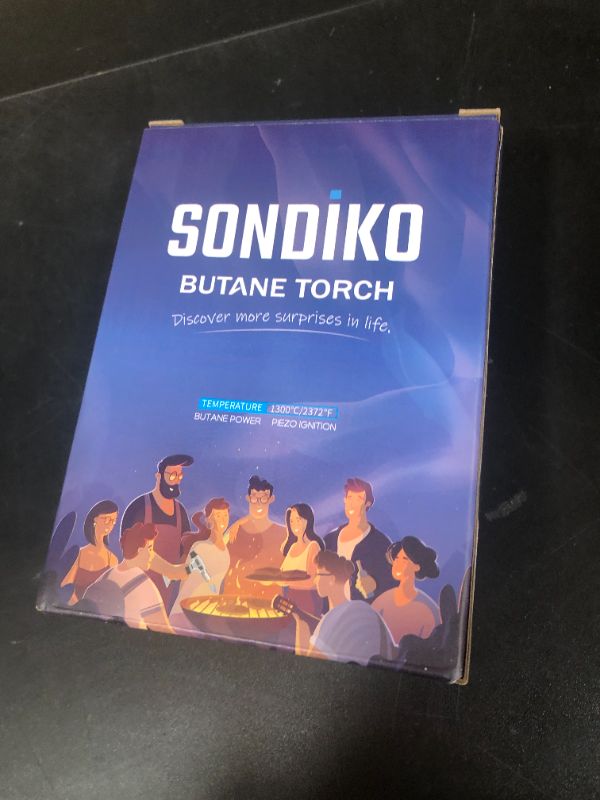 Photo 1 of Sondiko Blow Torch with Fuel Gauge S901, Refillable Butane Torch Lighter with Adjustable Flame for Creme Brulee DIY, Creme Brulee, BBQ and Baking, Butane Gas Not Included