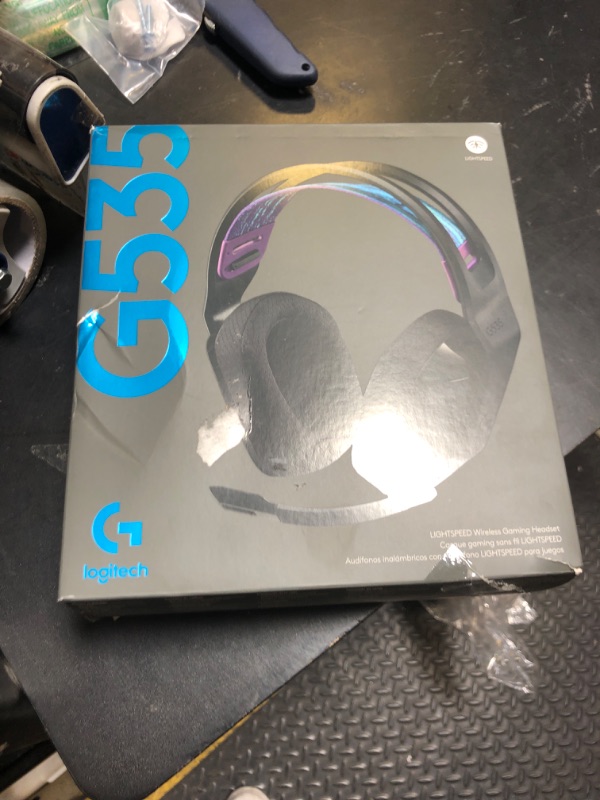Photo 1 of Logitech G535 Lightspeed Wireless Gaming Headset - Lightweight on-ear headphones, flip to mute mic, stereo, compatible with PC, PS4, PS5, USB rechargeable - Black