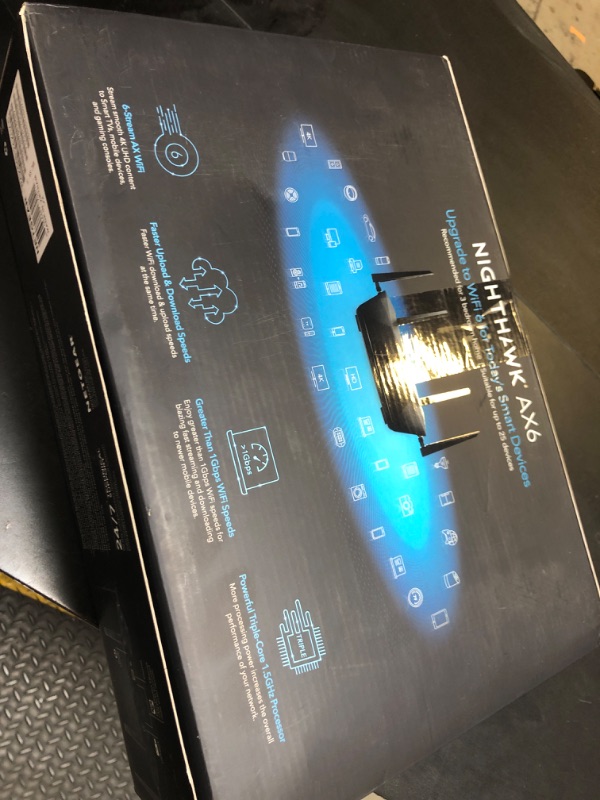 Photo 1 of NETGEAR Nighthawk 6-Stream Dual-Band WiFi 6 Router (RAX54S) – Security Features, AX5400 Wireless Speed, Up to 5.4 Gbps, Covers up to 2,500 sq. ft., 25 Devices - 1-Year Armor Subscription Included