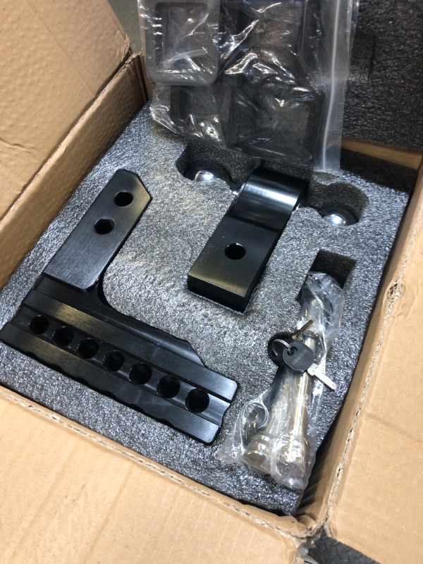 Photo 1 of Kohree 6" Adjustable Trailer Hitch Fit 2 Inch Receiver, Dual Solid Ball 2" and 2-5/16"(12,500 LBS GTW), Drop & Rise Heavy Duty Aluminum Tow Hitch with 4 Silencer Pads & 2 Locking Hitch Pin, Black