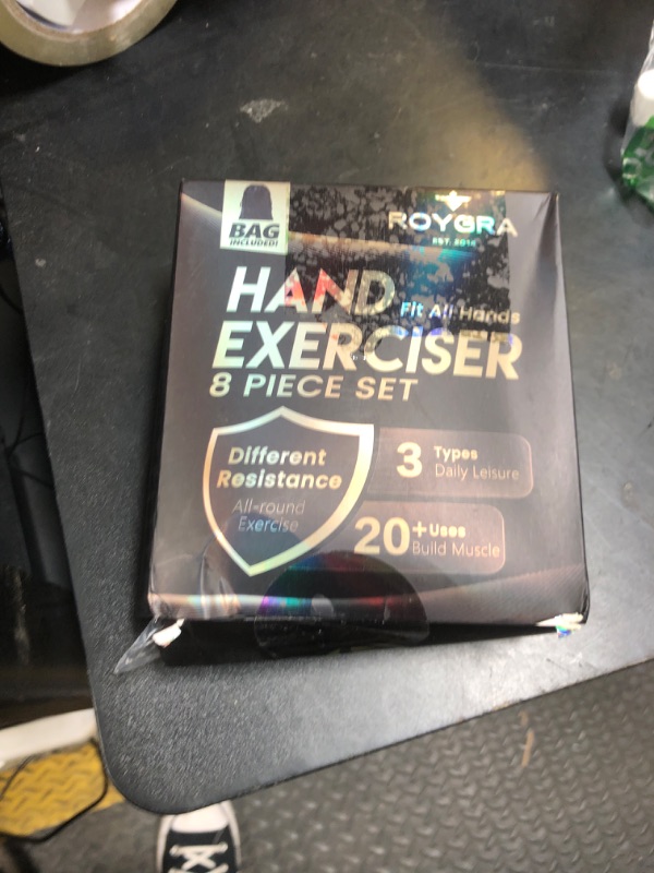 Photo 1 of roygra Hand Grip Strengthener, Finger Exerciser, Multiple Resistance Levels Kit - 3 Types, Set of 8