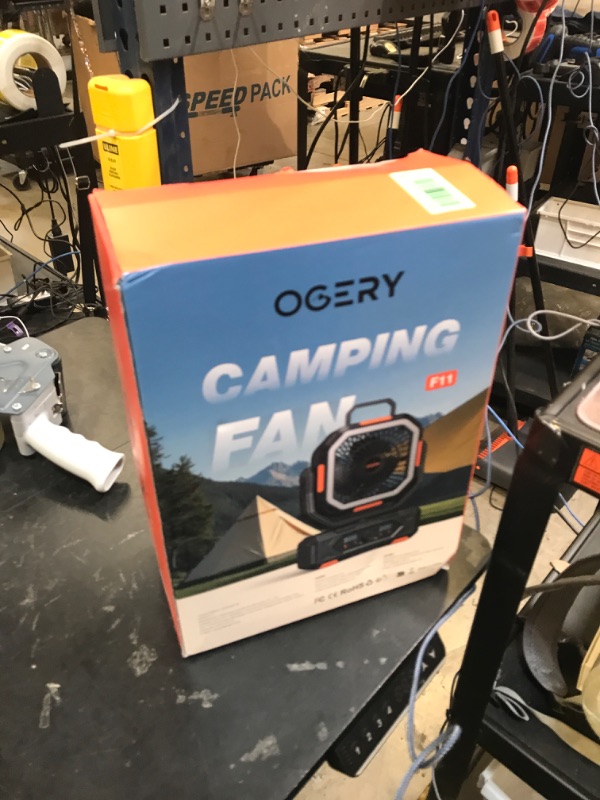 Photo 1 of OGERY 2025 Upgraded Camping Fan, Portable Rechargeable Fan with 20000mAh Battery Powered, Stronger Wind, Stepless Speed Regulation, Fast Charging for Tent, Travel, Car, Outdoor Camping Essentials