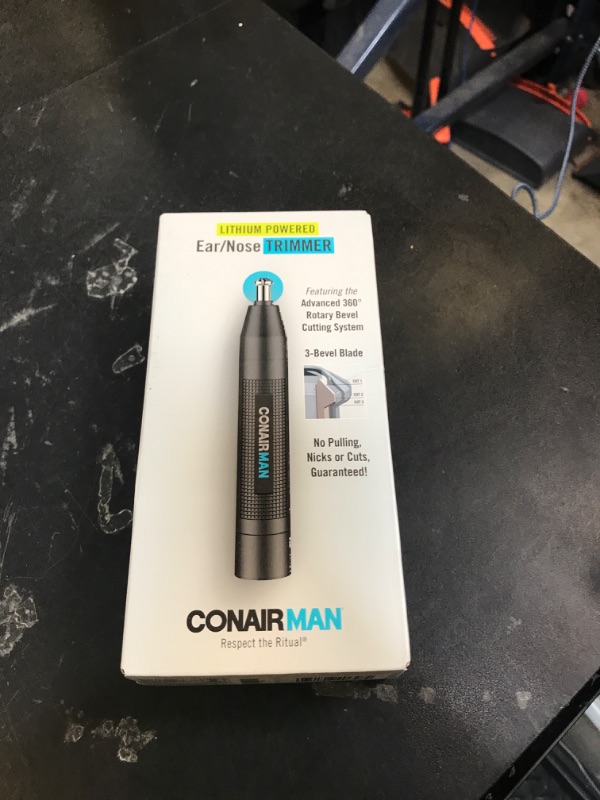 Photo 1 of ConairMan Nose Hair Trimmer for Men, For Nose, Ear, and Eyebrows, Patent 360 Bevel Blade for No Pull, No Snag Trimming Experience, Cordless Lithium-Powered Trimmer with Drawstring Bag
