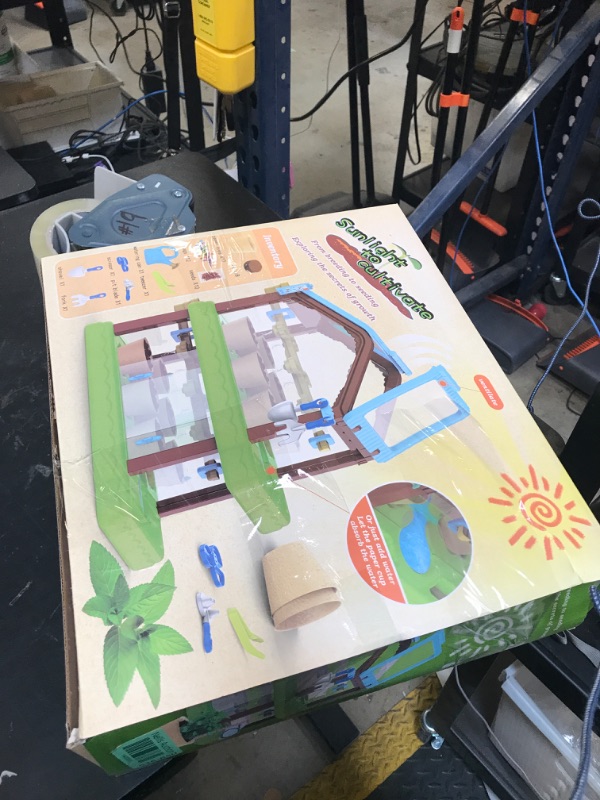 Photo 1 of Mostop Kids Gardening Kit Greenhouse Growing Terrarium Kit, Kids Plant Growing kit, Kids Gardening Set with Garden Tools, Watering Can, Educational Creative Thinking Toddler Gardening Set for Kids