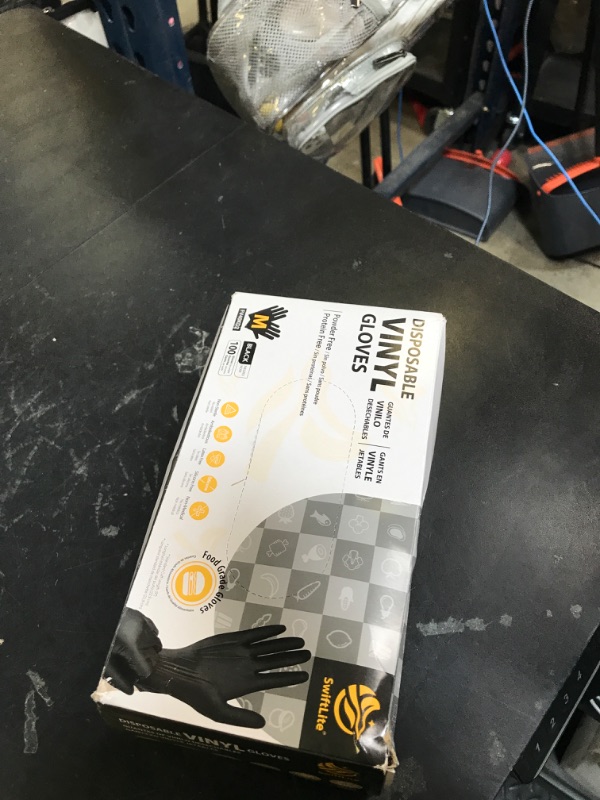 Photo 1 of SWIFTLITE Black Vinyl Gloves, Food Grade Gloves Disposable Latex Free & Powder Free, Guantes for Cleaning Cooking Food Prep (100, Medium)1040536551
lpnpmdw1949751
