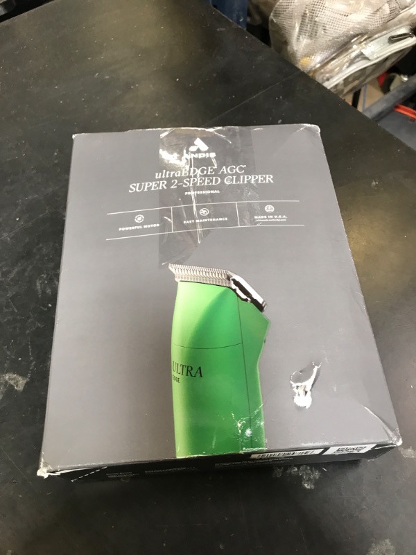 Photo 1 of Andis 24715 Professional UltraEdge Super 2-Speed Detachable Blade Clipper – Rotary Motor with Shatter-Proof Housing, Runs Calm & Silent, 14-Inch Cord - for All Coats & Breeds - 120 Volts, Green