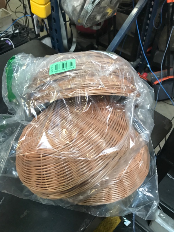 Photo 1 of 12 Pack Oval Poly Wicker Basket, 10.6x7.9x2.4 Inch Poly Wicker Bread Baskets, Large Size Gift Baskets for Kitchen, Christmas Gifts, Centerpiece Display, Storing Bread, Fruits, Vegetables, by GNIEMCKIN