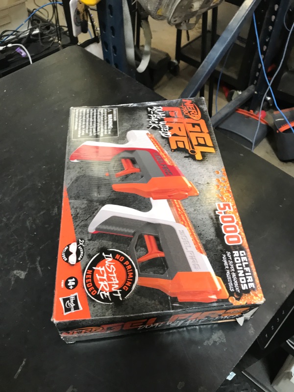 Photo 1 of Nerf Pro Gelfire Dual Wield Pack, 2 Blasters, No-Prime Firing, 5000 Gelfire Rounds, 2X 100 Round Integrated Hoppers, 2 Eyewear, Ages 14 & Up