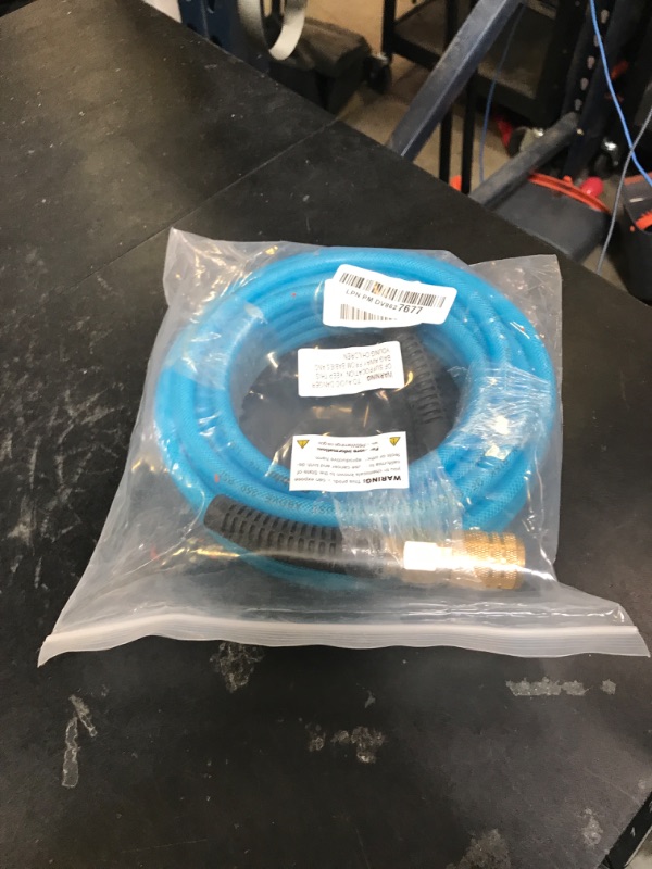 Photo 1 of TAISHER 1/4" x 25FT Reinforced Polyurethane Air Hose With 1/4”NPT Brass air coupler and Plug & Bend Restrictors