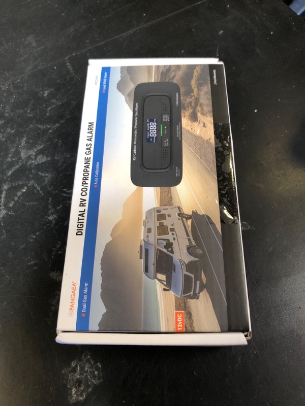 Photo 1 of PANGAEA RV Carbon Monoxide & Propane Dual Gas Detector - Hard-Wired DC 12V, Large LCD Display, 85dB Loud Alarm, Easy Reset/Test Button - Ultimate Safety for Your Adventures (Flush Mount - Black)