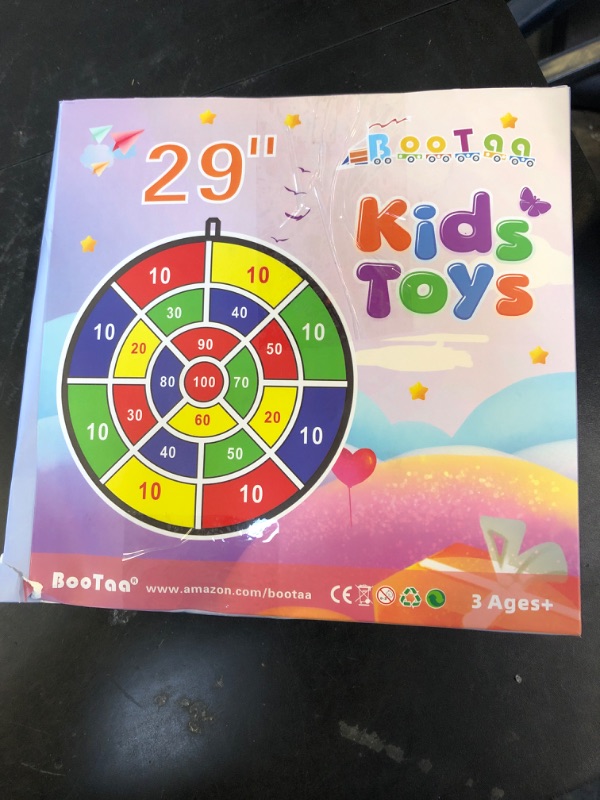 Photo 1 of 29" Large Dart Board for Kids, BooTaa Kids Dart Board with 12 Sticky Balls, Boys Toys, Indoor/Sport Outdoor Fun Party Play Game Toys, Birthday Gifts for 3 4 5 6 7 8 9 10 11 12 Year Old Boys Girls