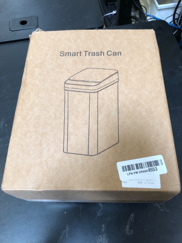 Photo 1 of Yatmung 2.5 Gallon Smart Trash Can Sensor Motion - Touchless Bathroom Trash Can - Skinny Trash Bin with Lid - Electric, Narrow, Plastic, Auto Open - Small Slim Automatic Garbage Can (White)