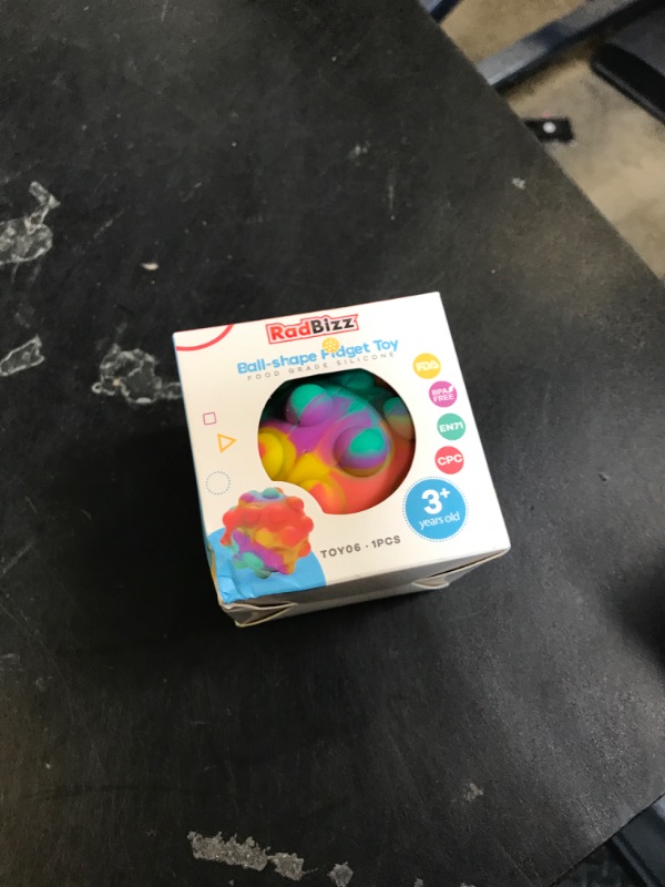 Photo 1 of RadBizz Push Pop Bubble Fidget Sensory Toy Ball - for Autism, Stress, Anxiety - Kids and Adults (Multicolor Ball)