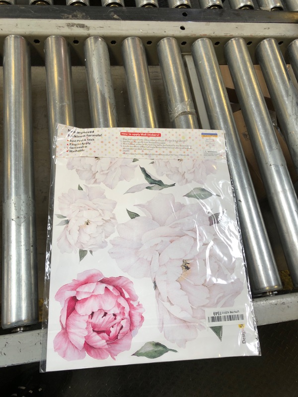 Photo 1 of Peony Watercolor Wall Decals (Pink and White Watercolor) - Spring Decor Flowers Decals for Wall - Botanical Bedroom Stickers Girls - Floral Peonies Pink Wall Stickers Bedroom Nursery with Test Sample