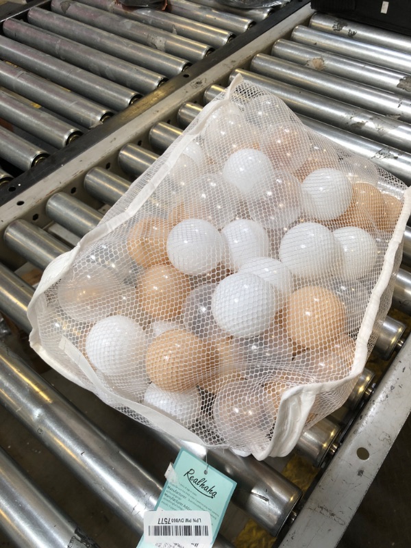 Photo 1 of Realhaha Ball Pit Balls 100 Play Balls Plastic Balls for Baby Girls Toddlers Kids Play Tent Pool Playhouse Playpen Party Decoration, Milktea White Clear