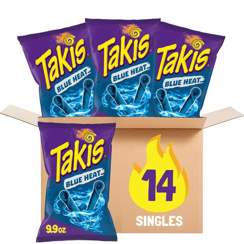 Photo 1 of Takis Blue Heat 14 ct, 9.9 oz Sharing Size Case, Hot Chili Pepper Flavored Extreme Spicy Rolled Tortilla Chips
05/05/2025