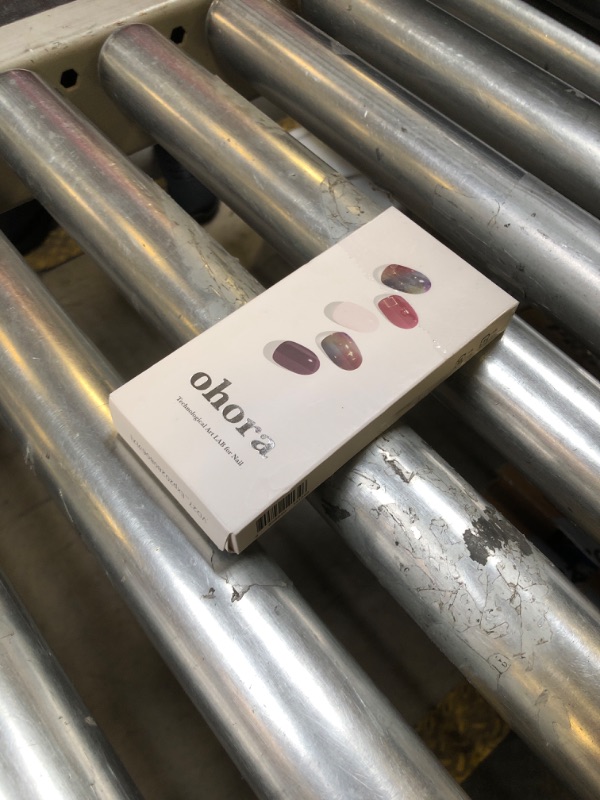 Photo 1 of ohora Semi Cured Gel Nail Strips (N Tie-dye) - Purple, Ombre, Works with Any UV/LED Lamps, Salon-Quality, Long Lasting, Easy to Apply & Remove - Includes 2 Prep Pads, Nail File & Wooden Stick