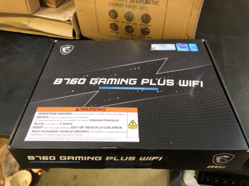 Photo 1 of MSI B760 Gaming Plus WiFi Gaming Motherboard (Supports 12th/13th/14th Gen Intel Processors, LGA 1700, DDR5, PCIe 4.0, M.2, 2.5Gbps LAN, USB 3.2 Gen2, HDMI/DP, Wi-Fi 6E, Bluetooth 5.3, ATX)