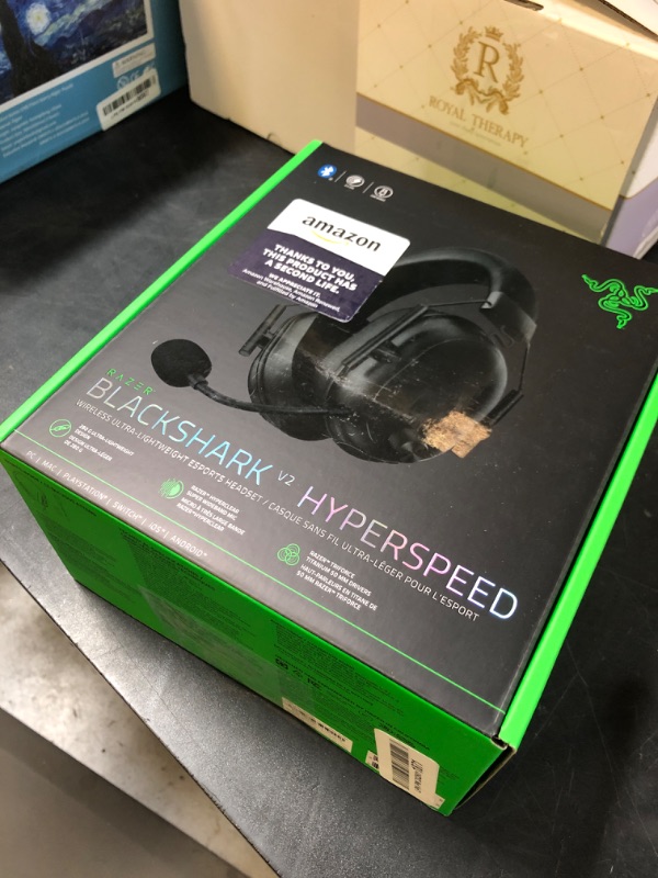 Photo 1 of Razer BlackShark V2 HyperSpeed Wireless Gaming Headset: 280g Lightweight - THX Spatial Audio - Bendable Mic - 50mm Drivers - 2.4GHz, Bluetooth or USB - 70 Hr Battery w/USB Type C Charging - Black