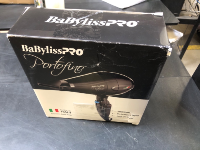 Photo 1 of BaBylissPRO Hair Dryer, Nano Titanium Portofino 2000-Watt Blow Dryer, Hair Styling & Appliances, Black, BPOR1