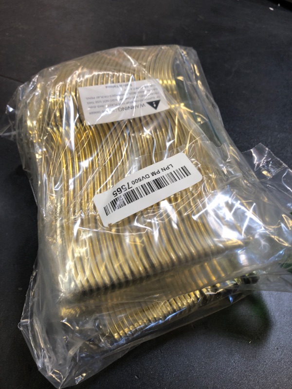 Photo 1 of Liacere 200pcs Gold Plastic Forks - Heavyweight - 7.4 Inch Heavy Duty Plastic Forks - Gold Plastic Silverware Perfect For Parties & Weddings & Restaurants & New Year And Daily Using
