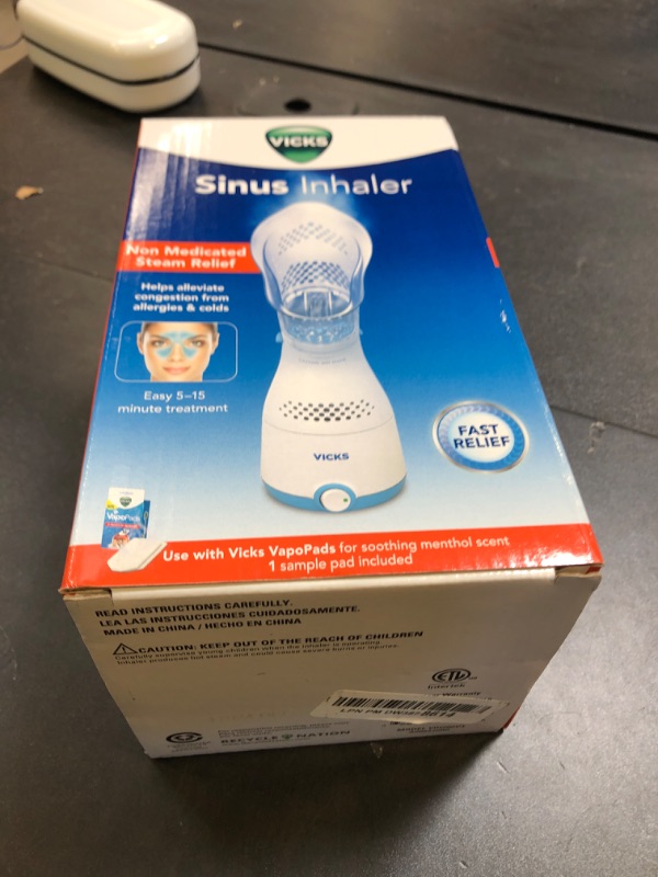 Photo 1 of Vicks Sinus Inhaler - Non-Medicated Steam Relief for Allergies, Congestion, Cough & Colds, Vocal Steamer, Soothes Nasal & Throat Passages, Works with VapoPads (1 Included), FSA & HSA Eligible