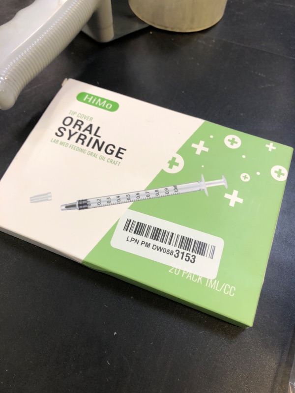Photo 1 of 20 Pack 1ml Syringe with Cap for Liquid, 1cc Plastic Small Syringes with Cover, Non-Sterile, No Needle