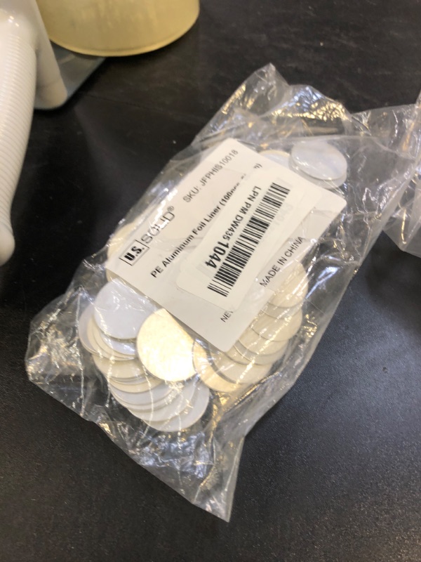 Photo 1 of U.S. Solid Aluminum Foil Cap Liner Heat Sealing for PET Bottle Lid(100 pcs, 26mm)