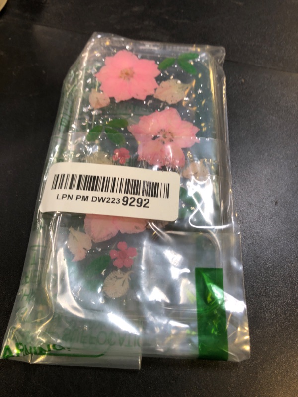 Photo 1 of Abbery for iPhone 11 Case Clear with Pink Flower Design Cute Bling Glitter Sparkle Dried/Pressed Floral Soft Silicone TPU Aesthetic Shockrpoof Women Girls Girly Slim Protecitve Cover for iPhone 11