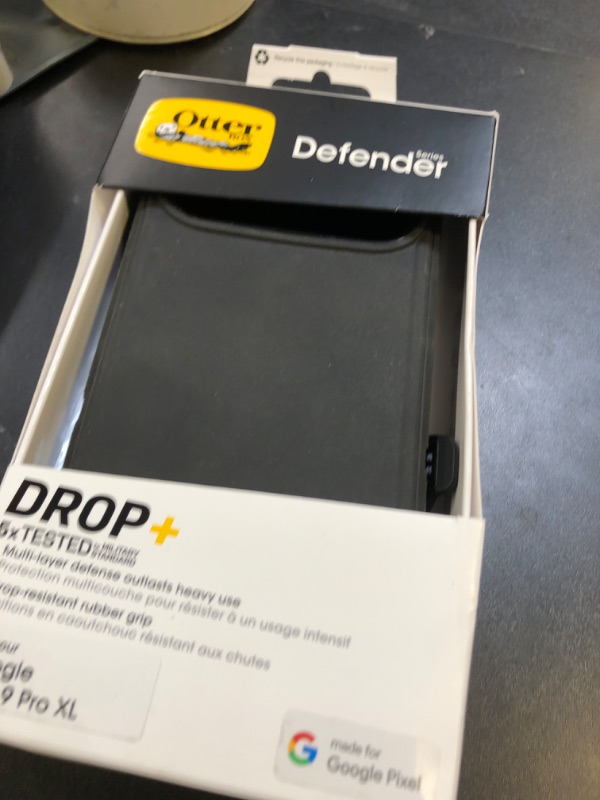 Photo 1 of OtterBox Google Pixel 9 Pro XL Defender Series Case - Black, Rugged & Durable, with Port Protection, Includes Holster Clip Kickstand